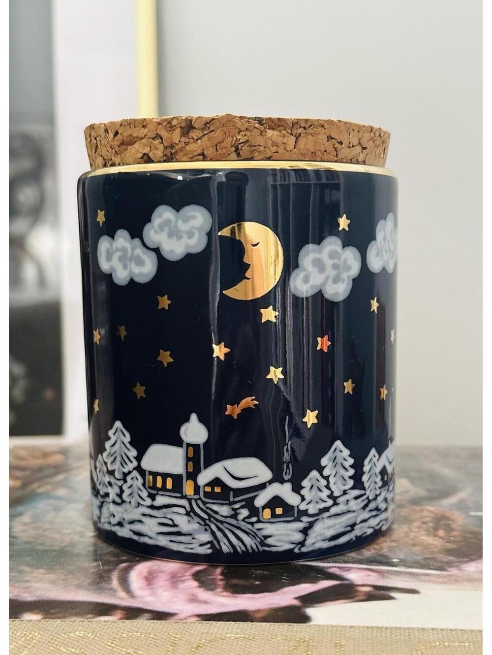 Rare Waechtersbach Mug Or Canister Winter Dreams Starry Night West Germany